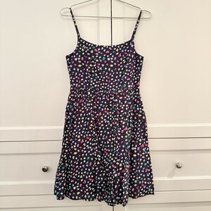 J. Crew Navy Dress with Colorful Print